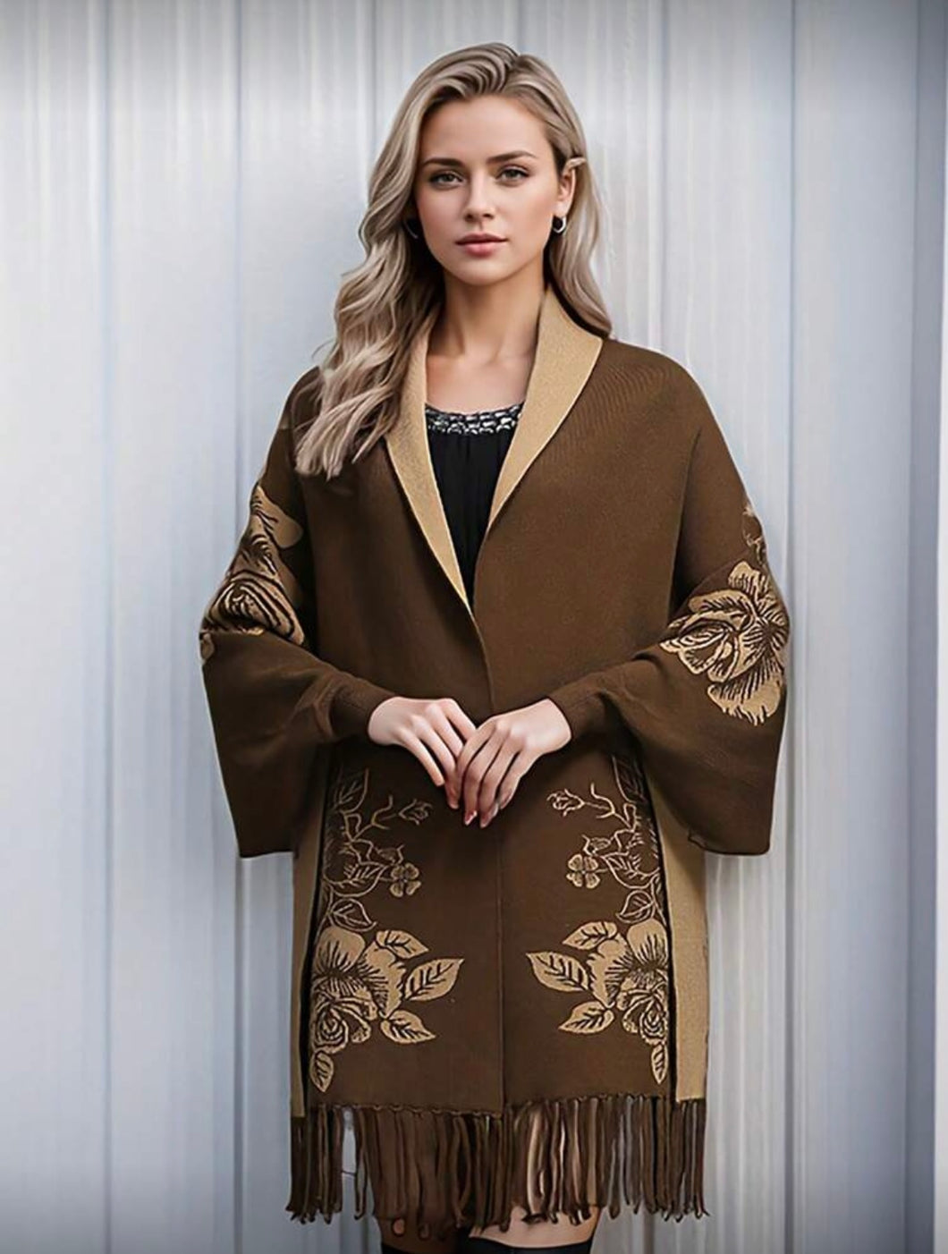 Shawl poncho sweater