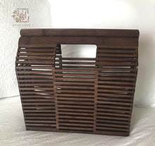 Load image into Gallery viewer, Square Summer Cutout Bamboo Bag