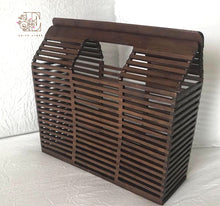 Load image into Gallery viewer, Square Summer Cutout Bamboo Bag