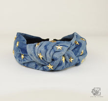 Load image into Gallery viewer, Denim stars headband